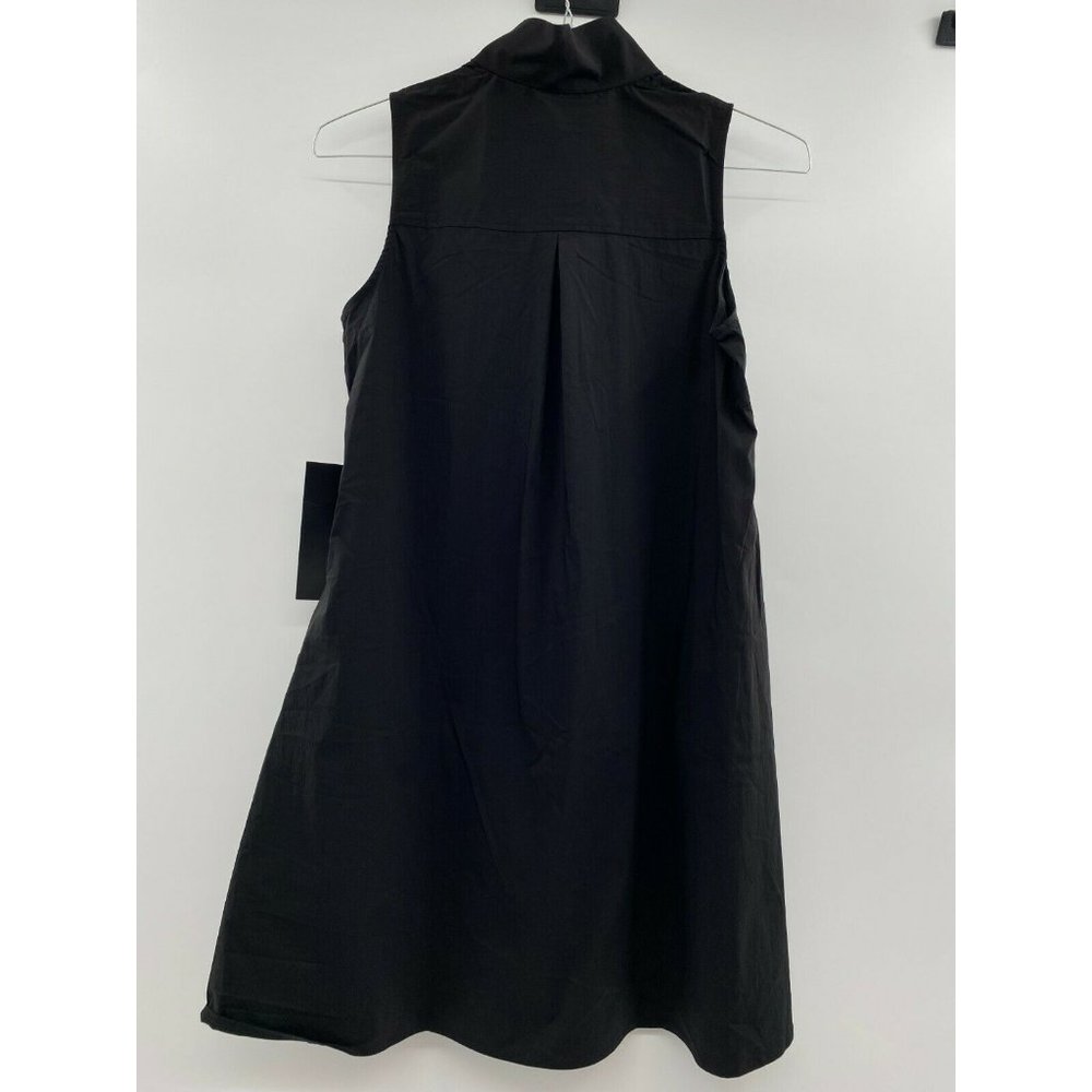Tuckernuck Women's Black Cotton Poplin Sleeveless Charlie Shirt Dress - Picture 9 of 9